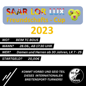 Saar-Lor-Lux Freundschafts-Cup 2023 beim TC Bous