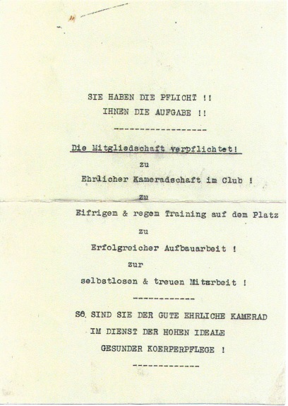 Mitgliedskarte Nr. 17 Rückseite